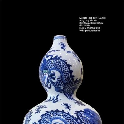 BÌNH HỌA TIẾT SONG LONG TẢN VÂN